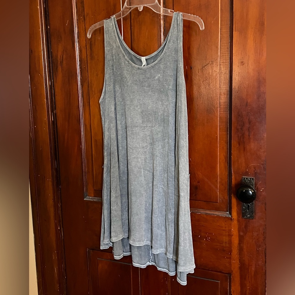 PinkBlush Maternity Charcoal Grey Ribbed Tunic/Dress